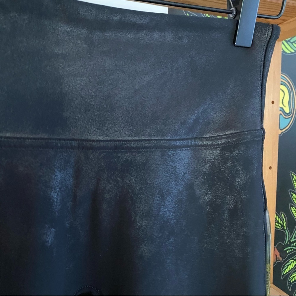 SPANX Black Faux Leather Leggings Pants - Picture 9 of 16